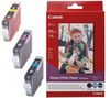 CANON Pack Tintenpatronen CLI-8 - Cyan, Magenta, Gelb + Fotopapier 10x15 - 170 g/m² - 50 Blatt + USB-Kabel A männlich / B männlich 1,80m