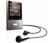PHILIPS MP3-Player mit FM-Tuner GoGear ViBE SA2VBE08K/02  8 GB - dark silver + USB-Ladegerät - weiß