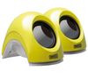 SWEEX Lautsprecher Notebook Speaker Set SP134 - Mellow Yellow + .Audio Switcher Headset-Umschalter + Nachfüllpack mit 100 Feuchttüchern