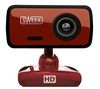 SWEEX Webcam WC062 Ruby Red + Box mit 20 Reinigungstüchern für TFT-Bildschirm