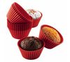 12 Muffin-Formen aus rotem Silikon (Druchmesser 7 cm) - 103617.104