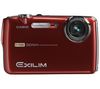 CASIO Exilim  EX-FS10 rot + Ultrakompakte PIX-Ledertasche + Speicherkarte SDHC Ultra 8 GB + Akku Cas 60