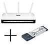 Router WLan DIR-655 Switch 4 Ports + Karte ExpressCard/34 WLan DWA-643 802.11n/g/b + RJ-45 Kabel männlich/ männlich - 10 m, weiß (CNP5WS0aed10M)