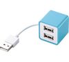 ELECOM USB-2.0-Hub in Würfelform - 4 Ports - passiv - Blau