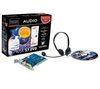 HERCULES 5.1 PCI Soundkarte Gamesurround Muse 5.1 DVD mit Kopfhörer und Skype + Lautsprecher- und Kopfhörer-Splitter