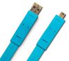 USB-Kabel 2.0 A männlich zu mini B Flat Cables - 1,2m - blau (130857)