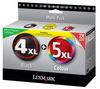 LEXMARK 2er Pack 2 Druckerpatronen Nr. 4XL + Nr. 5XL - Schwarz und Farbe