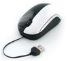 Maus Travel einziehbares Kabel Optical Mouse - schwarz-weiß