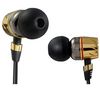 MONSTER CABLE Ohrhörer Turbine Pro Gold + Audio-Adapter - Klinken-Doppelstecker - 1 x 3,5 mm Stecker auf 2 x 3,5 mm Buchse