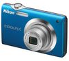 NIKON Coolpix  S3000 Blau + Ultrakompakte PIX-Ledertasche + SDHC-Speicherkarte 4 GB + Akku EN-EL10-kompatibel + Speicherkartenleser 1000 in 1 USB 2.0