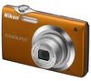 NIKON Coolpix  S3000 Orange + Ultrakompakte PIX-Ledertasche + SDHC-Speicherkarte 4 GB + Akku EN-EL10-kompatibel