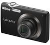 Coolpix  S3000 schwarz + Ultrakompakte PIX-Ledertasche + SDHC-Speicherkarte 4 GB + Akku EN-EL10-kompatibel