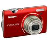 NIKON Coolpix S5100 - Rouge lumineux + Kompaktes Lederetui 11 x 3,5 x 8 cm + SDHC-Speicherkarte 4 GB