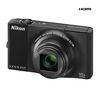 NIKON Coolpix  S8000 Schwarz + Kompaktes Lederetui 11 x 3,5 x 8 cm + SDHC-Speicherkarte 16 GB  + Akku ENEL12 für Nikon S610, S710