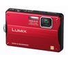 Lumix   DMC-FT10EF-R - Digitalkamera - Kompaktkamera - 14.1 Mpix - optischer Zoom: 4 x - unterstützter Speicher: SD, SDXC, SDHC-Speicherkarte - Rot + Tasche Compact 11 X 3.5 X 8 CM Schwarz + SDHC-Speicherkarte 8 GB + Mini-Stativ Pocketpod