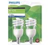 PHILIPS 2er Pack Energiesparlampen 12 W E14 Tornado Cool