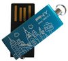 USB-Stick Micro Anhänger City Series 8 GB USB 2.0 - Blau + Kabel HDMI-Stecker / HDMI-Stecker - 2 m (MC380-2M) + WD TV HD Media Player