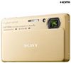 SONY Cyber-shot   DSC-TX9 - Digitalkamera - Kompaktkamera - 12.2 Mpix - optischer Zoom: 4 x - unterstützter Speicher: MS Duo, SD, MS PRO Duo, SDXC, MS PRO Duo Mark2, SDHC-Speicherkarte, MS PRO-HG Duo - Gold + Kompaktes Lederetui 11 x 3,5 x 8 cm + SDHC-Sp