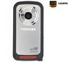 TOSHIBA HD-Camcorder Camileo BW10 Silber + Nylon-Etui TBC-302 + SDHC-Speicherkarte 4 GB + Ladegerät für Zigarettenanzünder USB Black Velvet